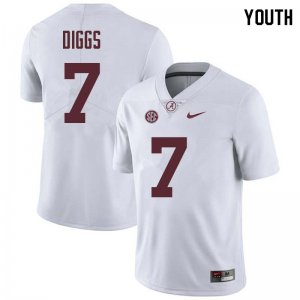 NCAA Youth Alabama Crimson Tide #7 Trevon Diggs Stitched College Nike Authentic White Football Jersey RW17W02US